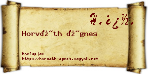 Horváth Ágnes névjegykártya