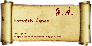 Horváth Ágnes névjegykártya