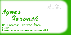 agnes horvath business card