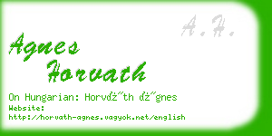 agnes horvath business card